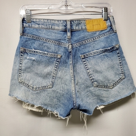 High-rise Destroyed Button Fly Cutoff Jean Shorts - Picture 4 of 8